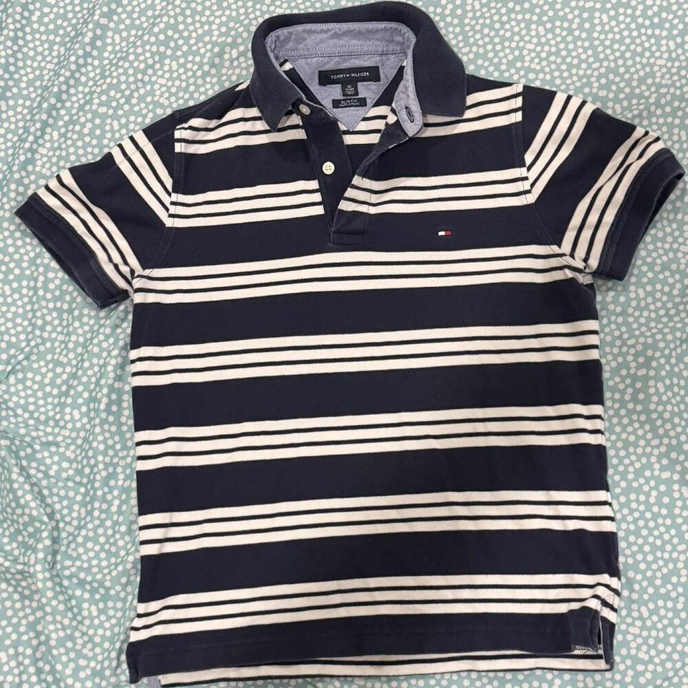 Blue and White Stripes Tommy Hilfiger Polo